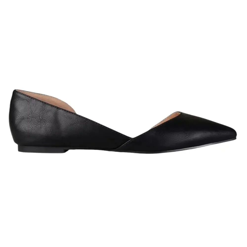 Journee Women's Cortni Pointed Toe D'Orsay Flats Black Size 6 1/2 W